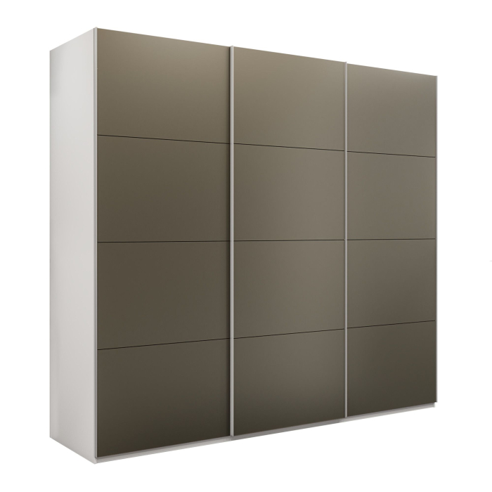 Шкафы-купе 3-х дверные, Шкаф-купе Эста 3-х дверный Стекла хаки/Доводчик 300х66х240