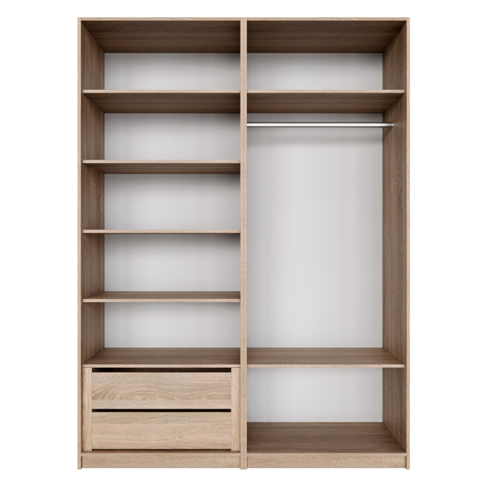 Шкафы распашные, Распашной шкаф Локер 800+800 (Гармошка с системой Push to Move/Левый) с полками и ящиками слева