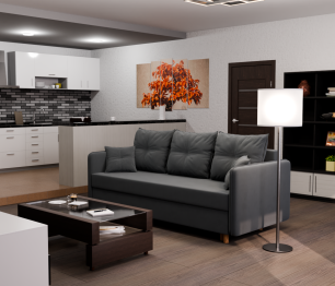 Прямой диван Лотос,НПБ,еврокнижка,велюр