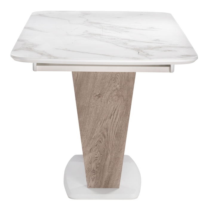 Обеденные столы, Стол Петир 120 дуб с пилением / белая шагрень