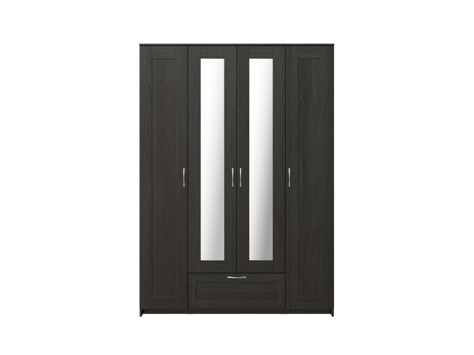 Шкафы распашные, Шкаф 4 двери и 1 ящик СИРИУС 156х59х220 (с 2 зеркалами)