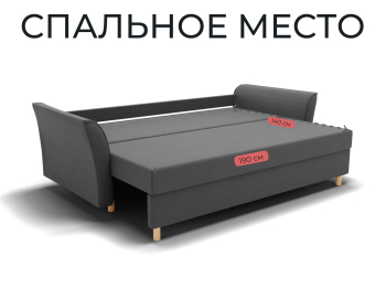 Прямой диван Мелодия,НПБ,еврокнижка,велюр