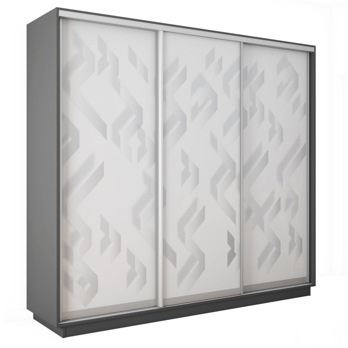 Шкафы-купе 3-х дверные, Шкаф-купе Экспресс 3-х дверный Фотопечать Ленты Стекла 180х60х220