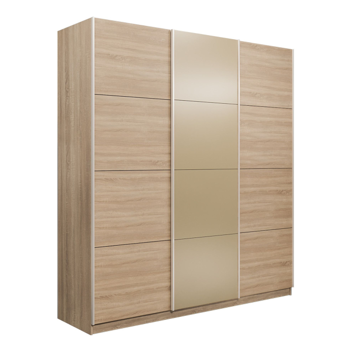 Шкафы-купе 3-х дверные, Шкаф-купе Прайм 3-х дверный Стекла фисташка/ДСП/Доводчики 180х57х230