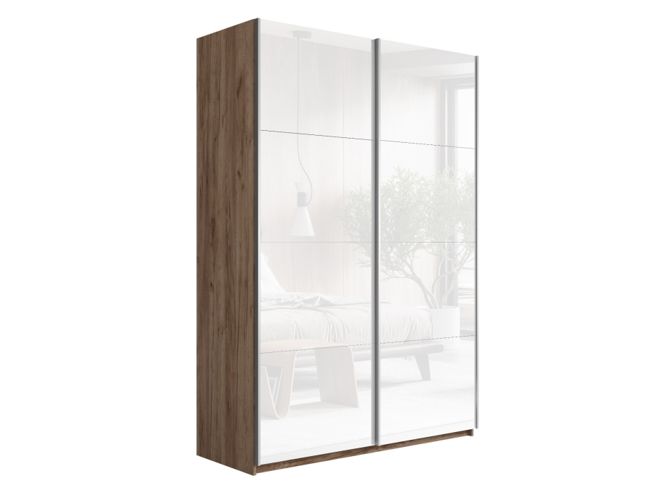 Шкафы-купе 2-х дверные, Шкаф-купе Прайм 2х дверный Белый глянец 160х57х230