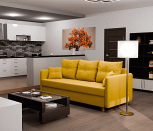 Прямой диван Лотос,НПБ,еврокнижка,велюр