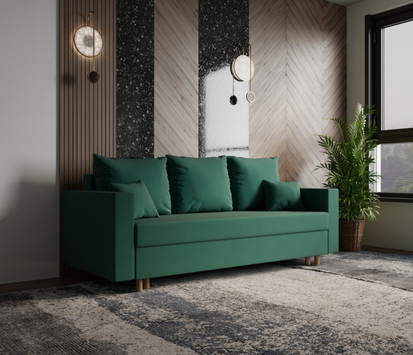 Диваны еврокнижки, Прямой диван Адам,еврокнижка,велюр