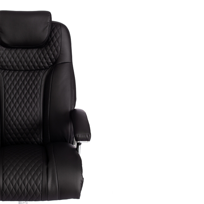 Для офиса и дома, Кресло Trust (max) кож/зам, черный/черный стеганный/черный