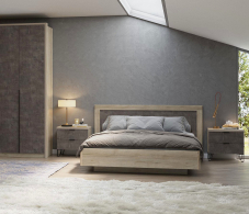 Кровати 140 см, Кровать Анима КРП-320-16-14, 1,4*2,0, дуб серый, камень тёмный