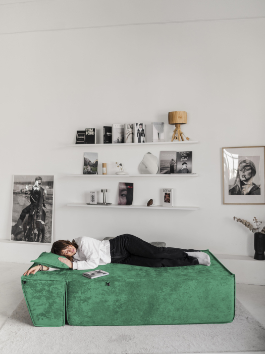 Бескаркасная мебель, Бескаркасная оттоманка Клайд,плюше