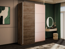 Шкафы-купе 2-х дверные, Шкаф-купе Прайм 2-х дверный ДСП/Стекло пудра/Доводчики 140х57х230