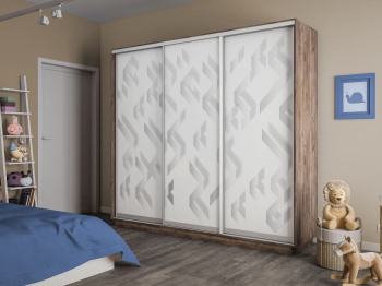 Шкаф-купе Экспресс 3-х дверный Фотопечать Ленты Стекла 210х60х220