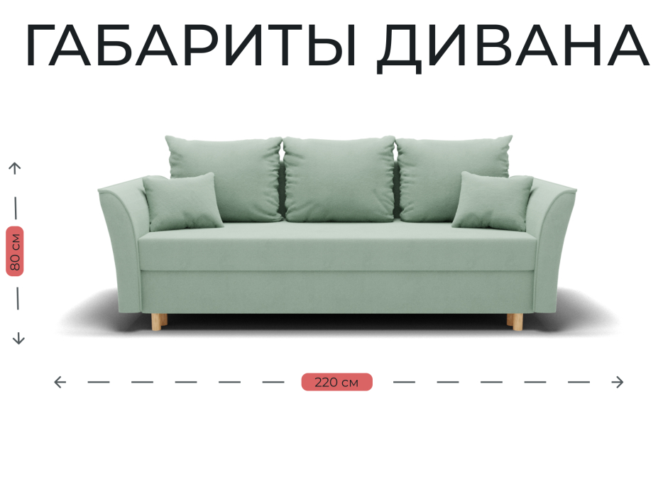 Диваны еврокнижки, Прямой диван Мелодия,НПБ,еврокнижка,велюр