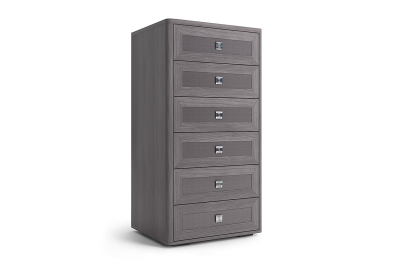 Комод высокий Парма НЕО, лиственница темная, экокожа дила