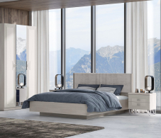 Кровати с мягким изголовьем, Кровать Лежер КРП-311-16-16 1,6, бодега белая, ткань missoni 18