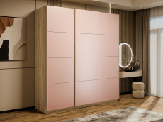 Шкафы-купе 3-х дверные, Шкаф-купе Прайм 3-х дверный Стекла пудра/Доводчики 180х57х230