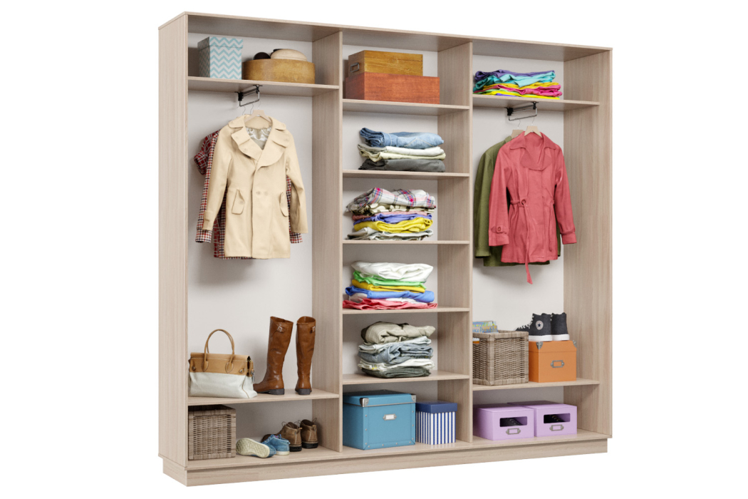 Шкафы-купе 3-х дверные, Шкаф-купе Премьер Лайт 53 (01;02;01) трехдверный