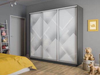 Шкаф-купе Экспресс 3-х дверный Фотопечать Квадрат Стекла 180х60х240