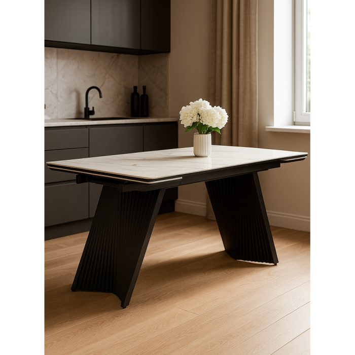 Обеденные столы, Керамический стол Вейв new 160(220)х89