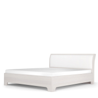 Кровати с мягким изголовьем, Кровать-3 Парма Нео, с основанием, 1200, ясень анкор светлый, экокожа polo белая