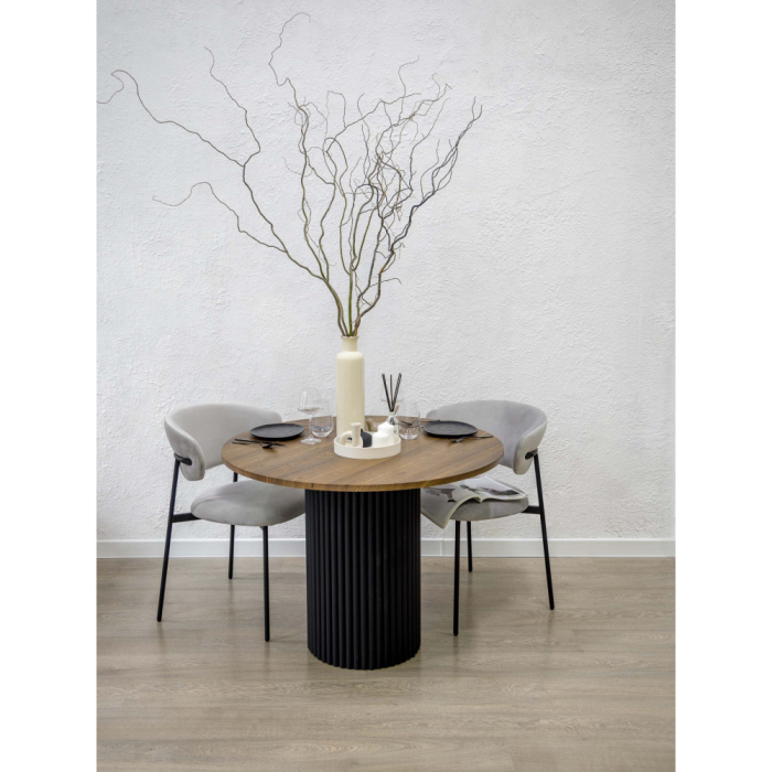 Обеденные столы, Деревянный стол Барел 90 (черные ноги)