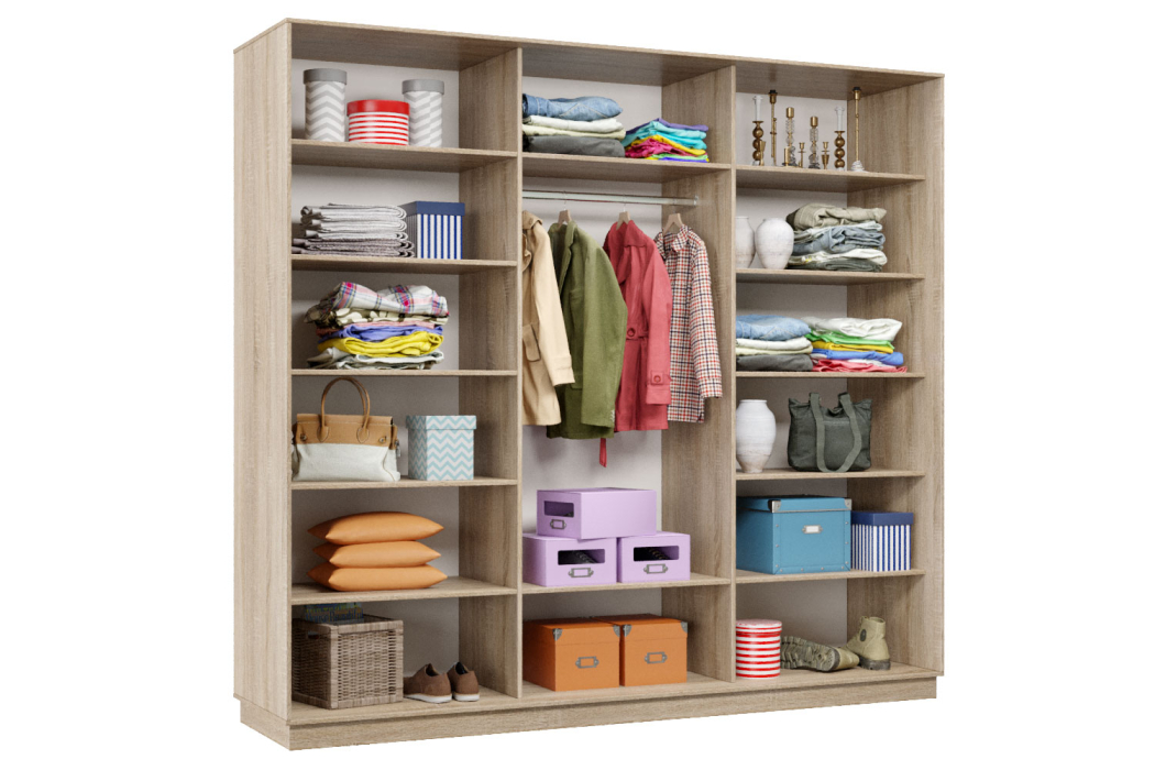 Шкафы-купе 3-х дверные, Шкаф-купе Премьер Лайт 62 (05;05;05) трехдверный