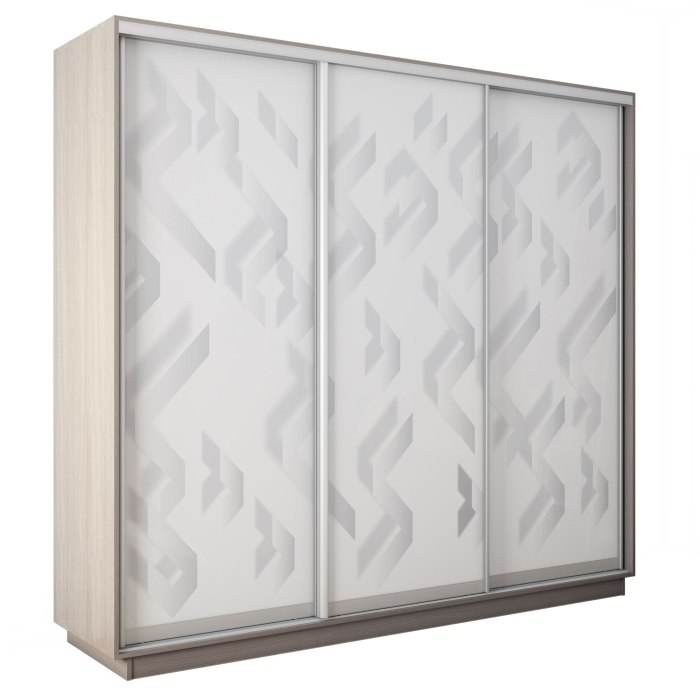 Шкафы-купе 3-х дверные, Шкаф-купе Экспресс 3-х дверный Фотопечать Ленты Стекла 240х60х220