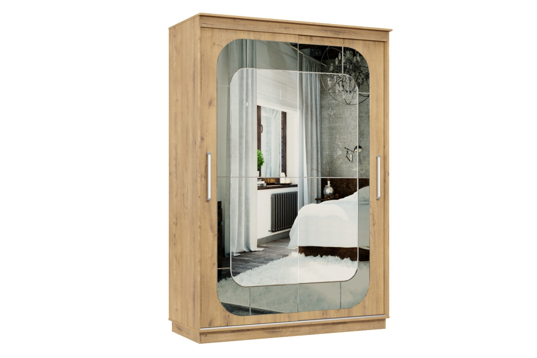 Шкафы-купе 2-х дверные, Шкаф-купе Премьер 10 двухдверный фасады Медиум, вставка графит