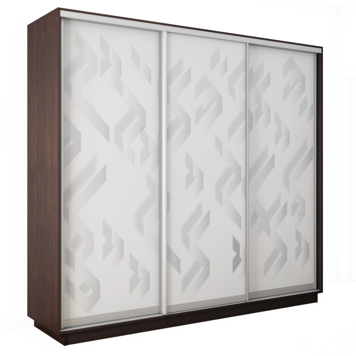 Шкафы-купе 3-х дверные, Шкаф-купе Экспресс 3-х дверный Фотопечать Ленты Стекла 210х45х240