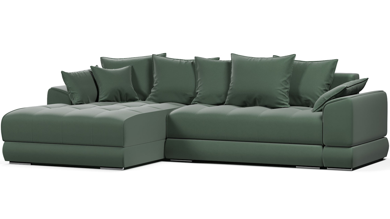 Диваны угловые в гостиную, Диван-кровать угловой еврокнижка Модерн Nordkisa,велюр