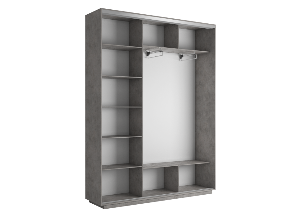 Шкафы-купе 3-х дверные, Шкаф-купе Экспресс Медиум (2 зеркала) трио 2400 x 2100 x 450