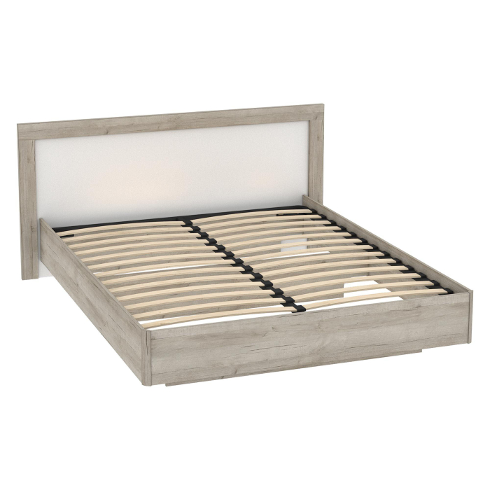 Кровати 140 см, Кровать Анима КР-320-16-14, 1,4*2,0, дуб серый, белый