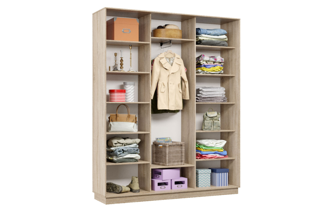 Шкафы-купе 3-х дверные, Шкаф-купе Премьер Лайт 29 (08;05;08) трехдверный