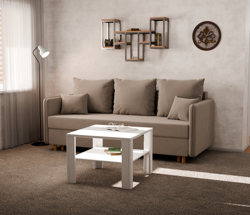 Диваны кровати со спальным местом, Прямой диван Санти,еврокнижка,велюр