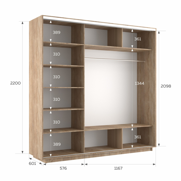 Шкафы-купе 3-х дверные, Шкаф-купе Экспресс 3-х дверный Фотопечать Квадрат Стекла 180х60х220
