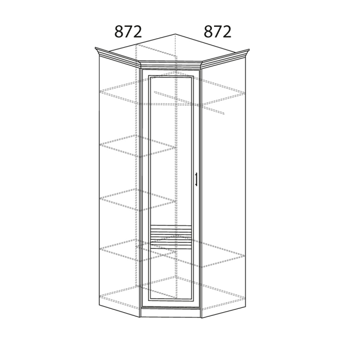 Для одежды, Шкаф угловой Орлеан №837, ясень белый
