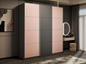 Шкаф-купе Прайм 3-х дверный Стекла пудра/ДСП/Доводчики 180х57х230