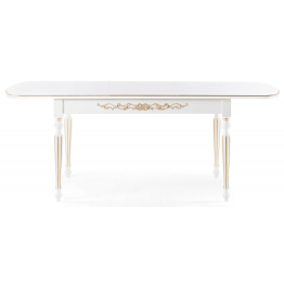 Стол деревянный Бевье молочный/золото