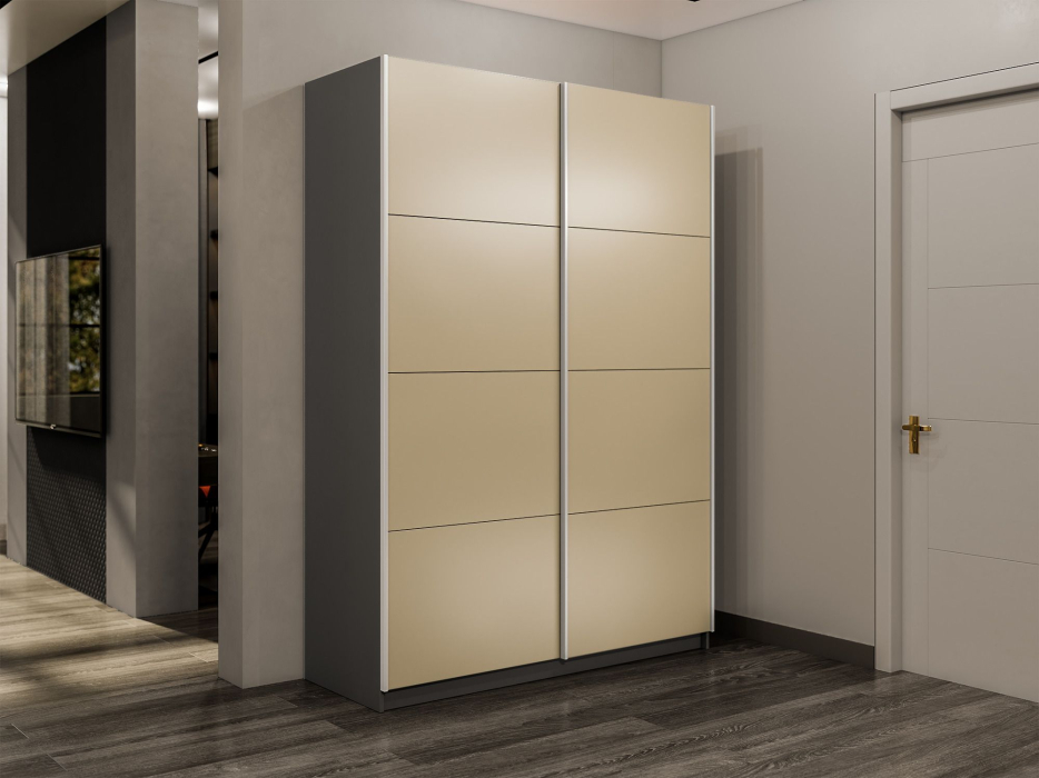 Шкафы-купе 2-х дверные, Шкаф-купе Прайм 2-х дверный Стекла фисташка/Доводчики 120х57х230