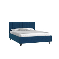 Кровати с мягким изголовьем, Кровать Оливия, 140*200, рогожка bahama denim