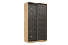 Шкафы-купе 2-х дверные, Шкаф-купе Премьер МИНИ 01 (01РЧ;01РЧ) фасады ромб чёрный/двухдверный/Профиль чёрный муар