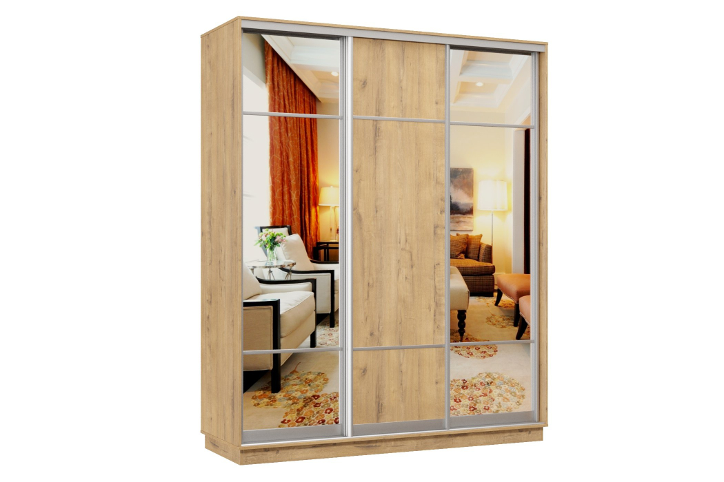 Шкафы-купе 3-х дверные, Шкаф-купе Премьер Лайт 24 (11;08;11) трехдверный