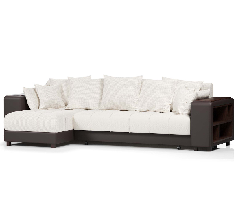 Диваны угловые в гостиную, Диван-кровать угловой  Дубай еврокнижка,велюр+экокожа