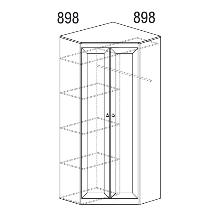Для одежды, Шкаф угловой Инна 606, денвер темный