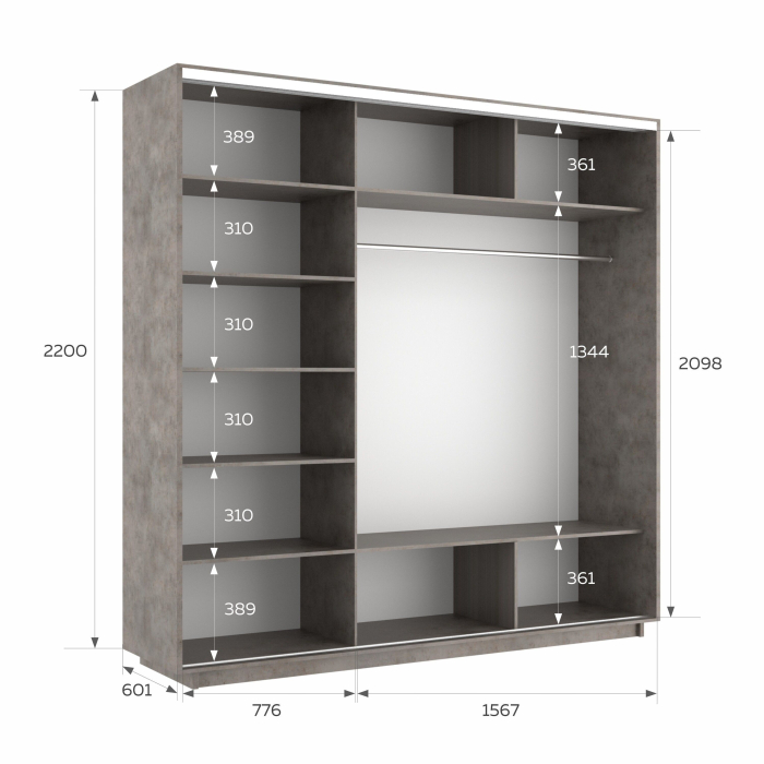 Шкафы-купе 3-х дверные, Шкаф-купе Экспресс 3-х дверный Фотопечать Шары Стекла 240х60х220