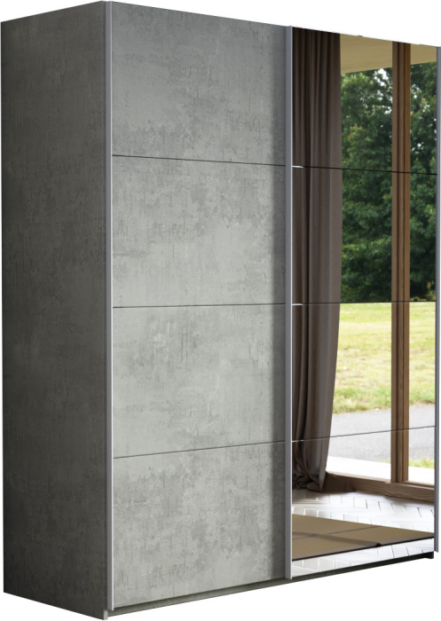 Шкафы-купе 2-х дверные, Шкаф-купе Эста ДСП+Зеркало 180х66х240