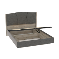 Кровати с мягким изголовьем, Кровать Шер КРП-23-М-16 с подъемным механизмом, дуб серый/alpina 14
