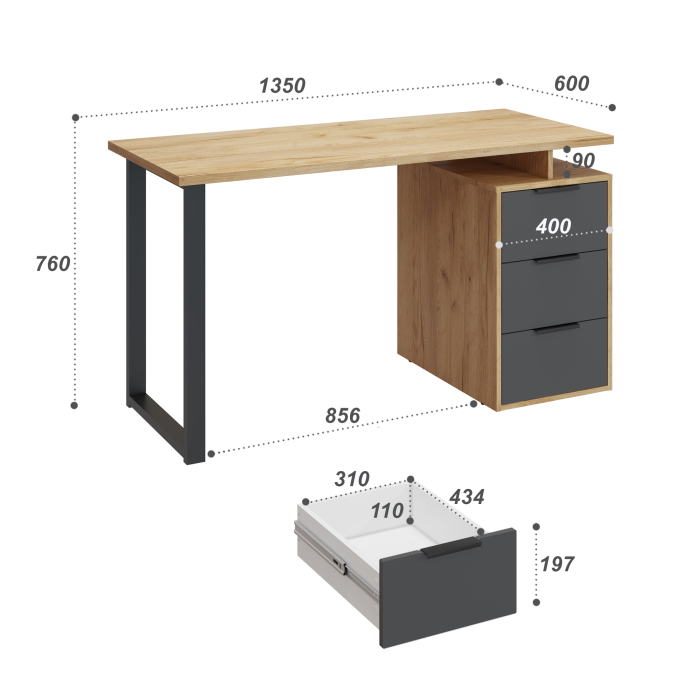 Прямые, Стол письменный С-406