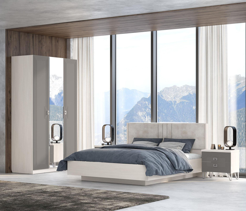 Кровати с мягким изголовьем, Кровать Лежер КРП-311-16-18, 1,8, бодега белая, ткань missoni 18