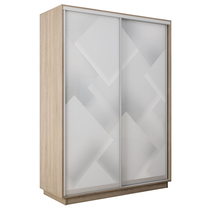 Шкафы-купе 2-х дверные, Шкаф-купе Экспресс 2-х дверный Фотопечать Квадрат Стекла 140х45х240